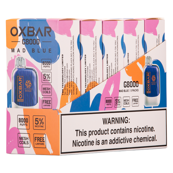 Mad Blue Oxbar G8000 Vape Wholesale 5-Pack