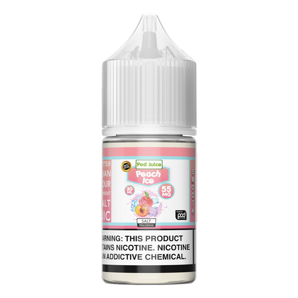 Wholesale priced Peach Ice nic salts from Pod Juice, e-liquid made for pod systems