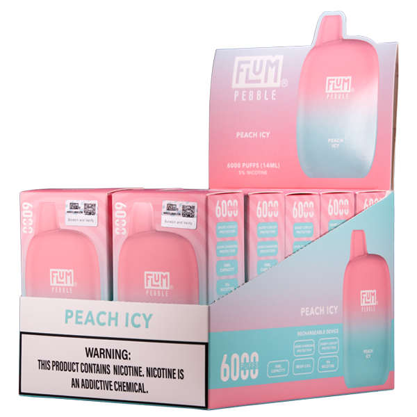 Peach Icy Flum Pebble Vape for Wholesale