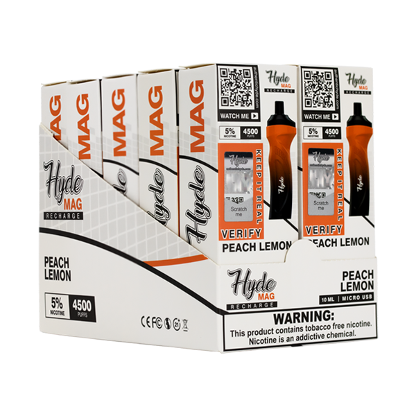 Peach Lemon Hyde Mag Vape 10-Pack Display