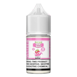 The Pink Burst flavored vape juice from Pod Juice, available for vape shops in packs of 6