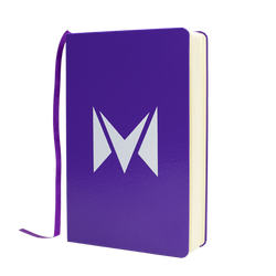 A branded notebook with the Mipod logo, made with over 100 pages
