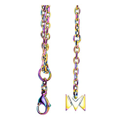 The perfect vape accessory for wearing your device on a lanyard, a rainbow metal chain