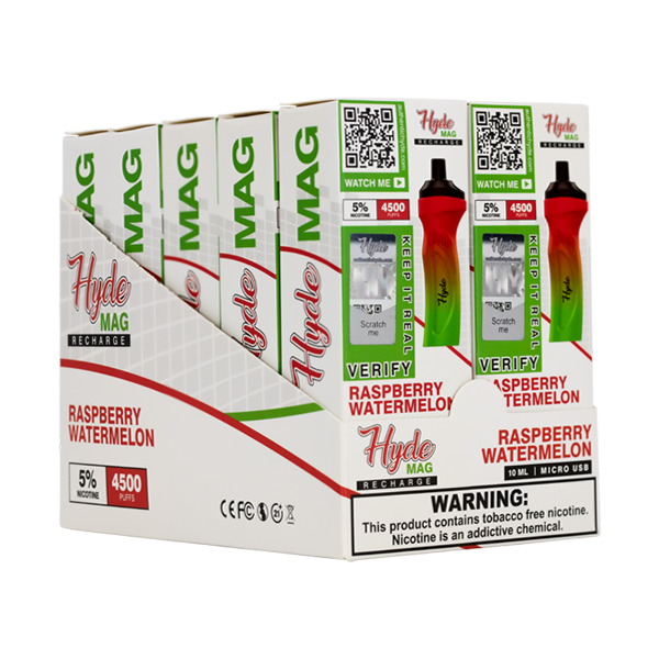 Raspberry Watermelon Hyde Mag 10-Pack Display for Vape Stores