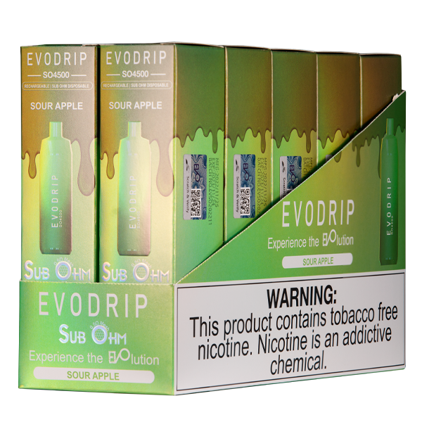 Sour Apple EvoDrip Vape 10pk Wholesale