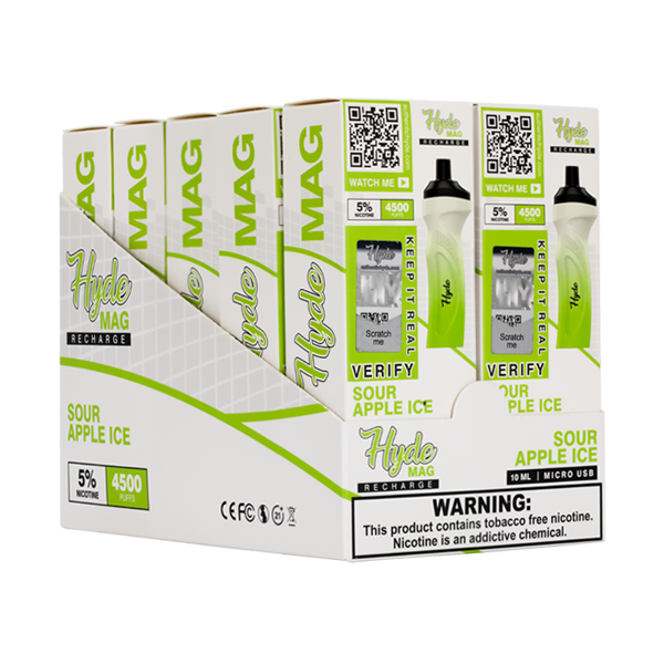 Sour Apple Ice Hyde Mag 10-Pack Display for Vape Stores