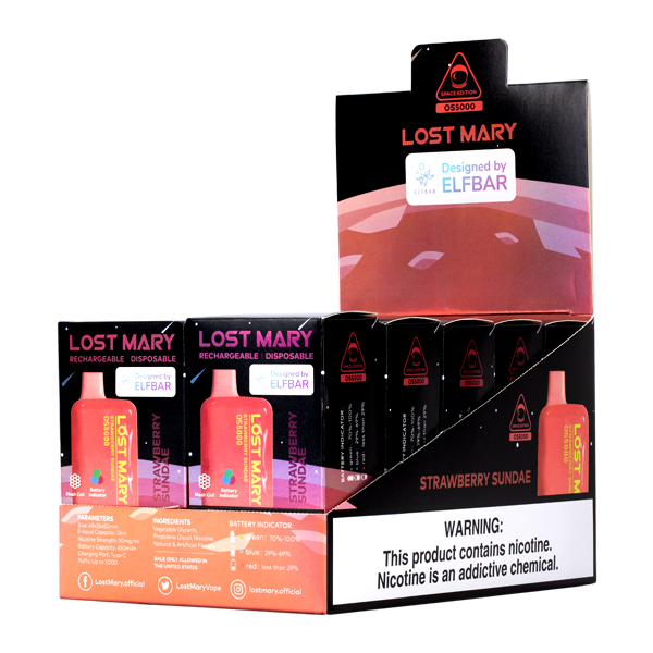 Strawberry Sundae Lost Mary Vape 10-Pack