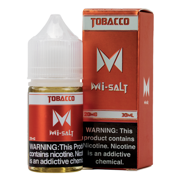 Tobacco Mi-Salt is a bold tobacco flavored vape juice, blended with nicotine salts