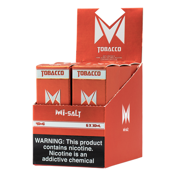 A best selling classic tobacco flavored vape juice, Tobacco Mi-Salts made with nicotine salts