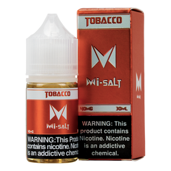 Packs of 6 30ml eliquid with nicotine in 20mg & 40mg, Tobacco Mi-Salts by Mi-One Brands
