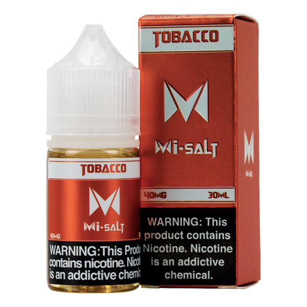 Packs of 6 30ml eliquid with nicotine in 20mg & 40mg, Tobacco Mi-Salts by Mi-One Brands