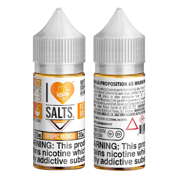 Tropic Mango vape juice by I Love Salts, available for online ordering for your vape shop