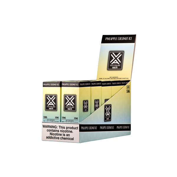 Pineapple Coconut Ice VaporLax Salt 10-Packs for Vape Retail