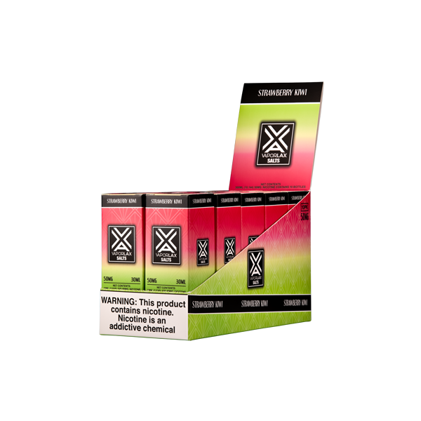 Strawberry Kiwi VaporLax Salt 10-Packs for Vape Retail