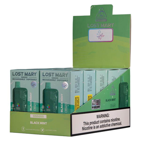 Black Mint Lost Mary OS5000 Vape for Wholesale 10-Pack