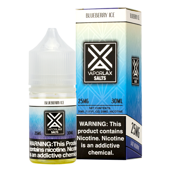 Browse bulk Blueberry Ice e liquid from VaporLax, nicotine salts available in 25mg & 50mg