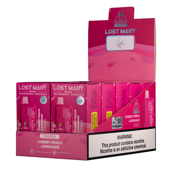 Lost Mary Cherry Peach Lemonade OS5000 Vape 10-Pack for Wholesale
