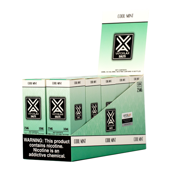 The best Cool Mint flavored vape juice from VaporLax, available in 25mg & 50mg