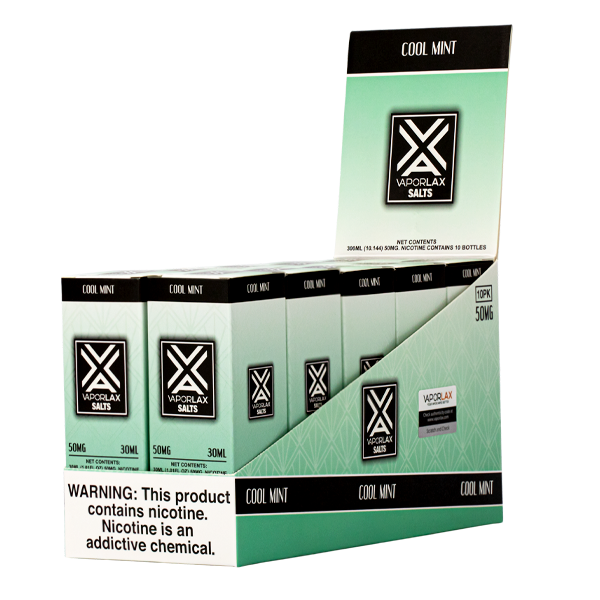 VAPORLAX Cool Mint Nicotine Salts in 25mg & 50mg · Wholesale Vape Store ...