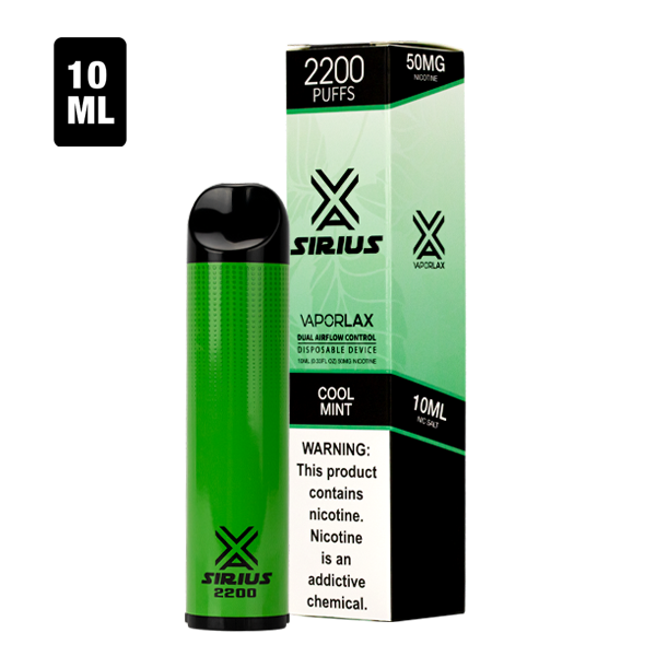 Order bulk disposable vape pens with Sirius Disposables, available now with 2200 puffs of minty sweet flavor
