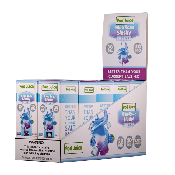 Blue Razz Slushy Freeze Pod Juice Wholesale 10 pack