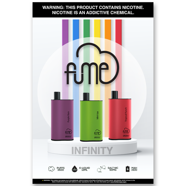 Fume Infinity Vape Poster for Retail Stores