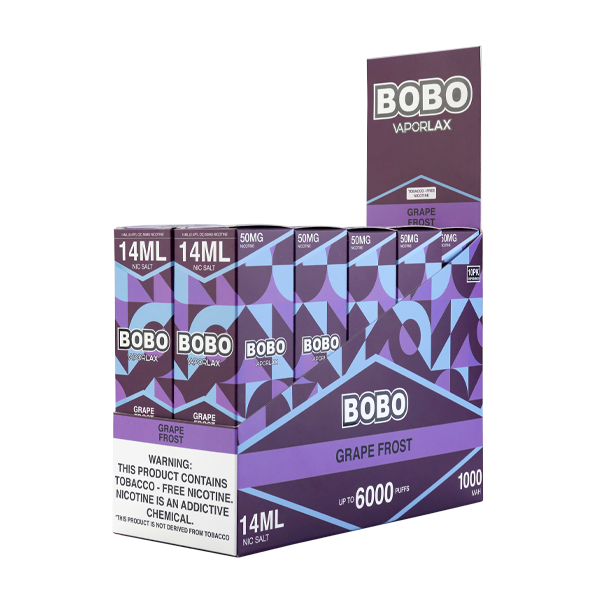 Grape Frost BOBO Vapes 10-Pack Box for Wholesale