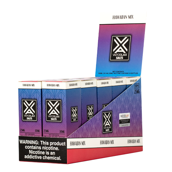 Browse bulk Hawaiian Mix e liquid from VaporLax, nicotine salts available in 25mg & 50mg