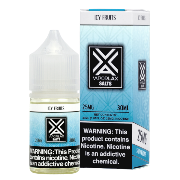 Browse bulk Icy Fruits e liquid from VaporLax, nicotine salts available in 25mg & 50mg