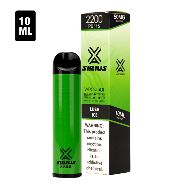 Order bulk disposable vape pens with Sirius Disposables, available now with 2200 puffs of iced watermelon flavor