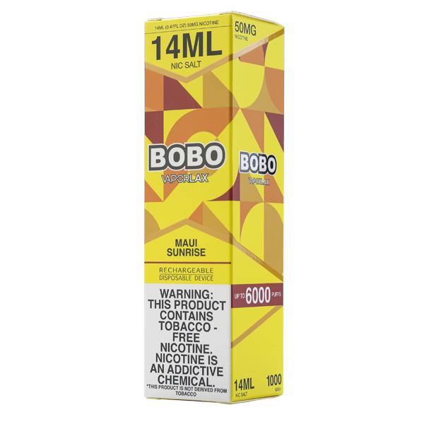 Maui Sunrise BOBO Vape Packaging for Vape Stores