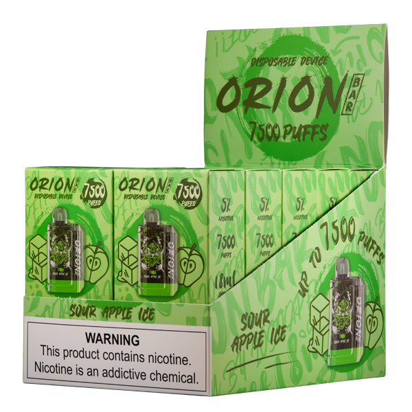 Sour Apple Ice Orion Bar 7500 for Wholesale 10-Pack