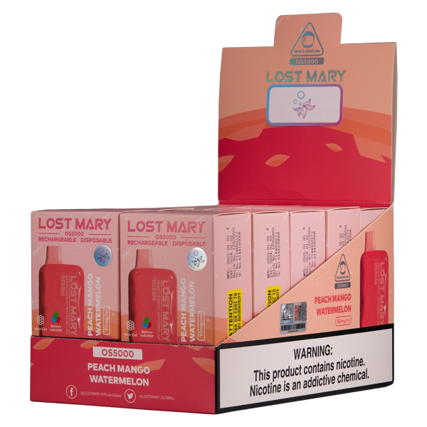 Peach Mango Watermelon  Lost Mary OS5000 Vape for Wholesale 10-Pack