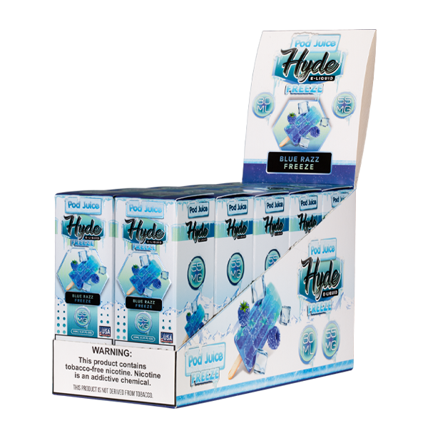 Blue Razz Freeze Pod Juice Nic Salt 10pk for Wholesale