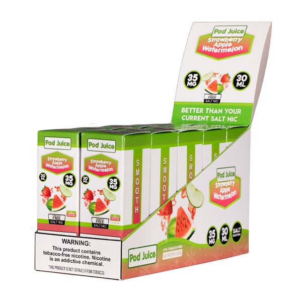 Strawberry Apple Watermelon Pod Juice Nic Salt 10pk for Wholesale