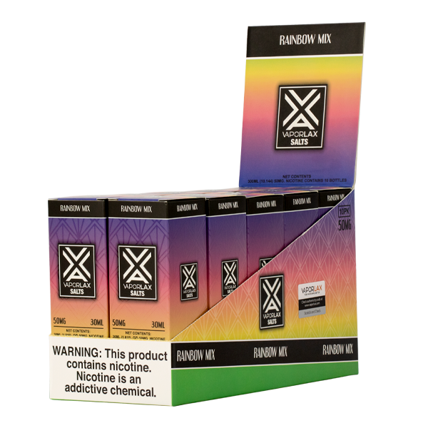 Shop wholesale prices on Rainbow Mix flavored e liquid, blended with nicotine salts