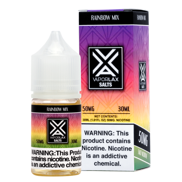 Shop bulk Rainbow Mix flavored vape juice from VaporLax, available in 25mg & 50mg