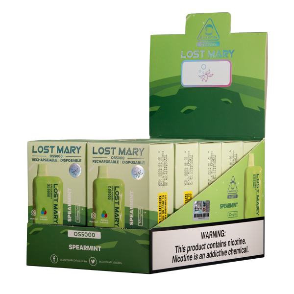 Lost Mary Spearmint OS5000 Vape 10-Pack for Wholesale