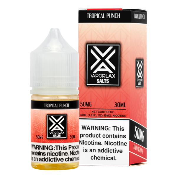 Available in packs of 10, shop Tropical Punch flavored nicotine salts from VaporLax