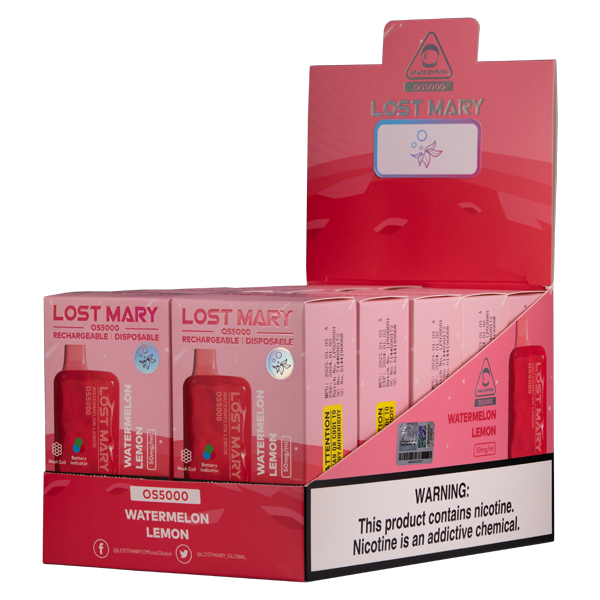 Watermelon Lemon  Lost Mary OS5000 Vape for Wholesale 10-Pack